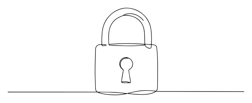 padlock monoline secure icon drawing