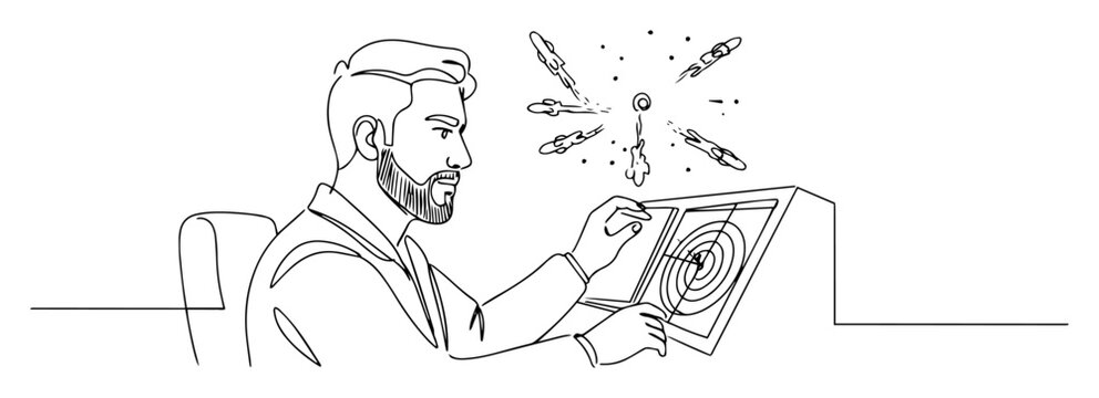 satellite tracking and missile defense coordination &ndash; outline space tech graphic
