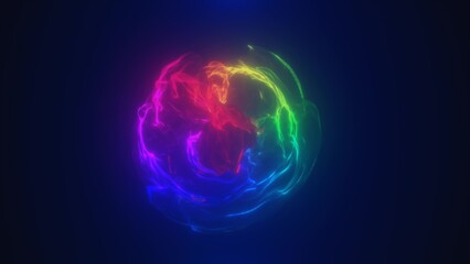 Obraz premium Abstract multicolored rainbow energy sphere transparent round bright glowing, magical abstract background