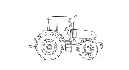 Obraz premium Side view illustration of a small construction tractor isolated