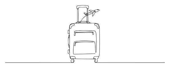 suitcase with paper airplane as symbol of travel idea © Wieslaw