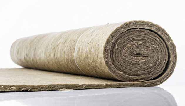 Roll of Natural Hemp Wool Insulation showing Fibrous Texture