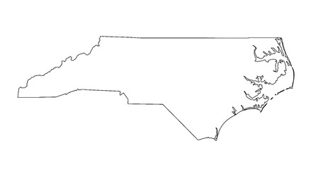 Blank border outline of North Carolina state