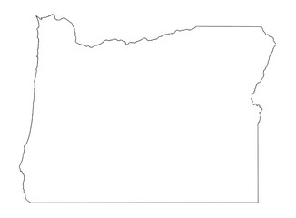 Blank border outline of Oregon state