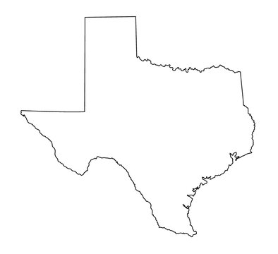 Blank border outline of Texas state