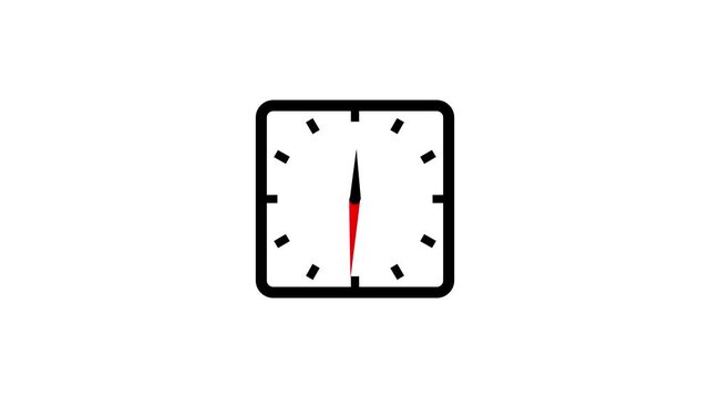 simple clock icon animation. clock icon spinning animation.on a black background,with 4k video animation.