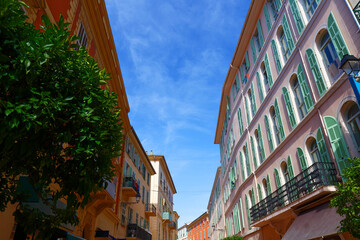 The old town architecture of Menton on French Riviera