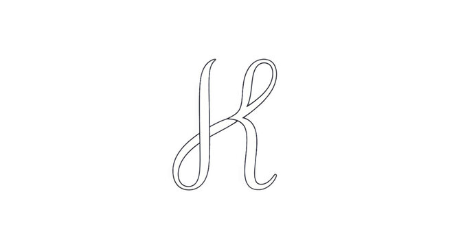 Elegant cursive letter R script monogram on plain white background for graphic design asset.