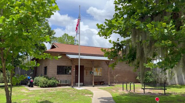 The Ranger Station in a par Park an Orange County park in Mount Dora, Florida USA.