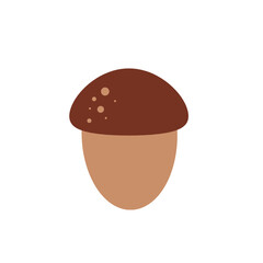 Brown acorn nut with cap, autumn seed flat illustration © lacrimoza