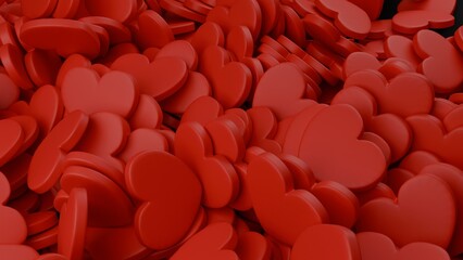 Obraz premium Hearts love made in 3D with Blender and love