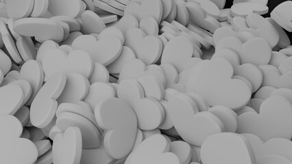 Obraz premium Hearts love made in 3D with Blender and love