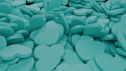 Fototapeta premium Hearts love made in 3D with Blender and love