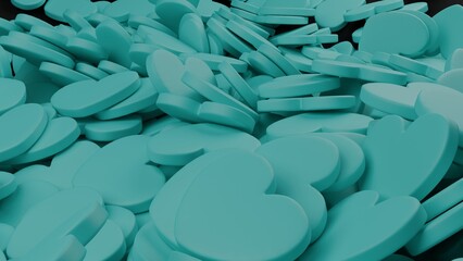 Fototapeta premium Hearts love made in 3D with Blender and love