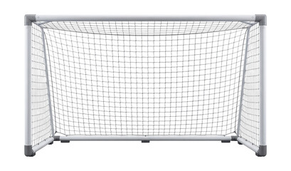 Obraz premium Steel-framed soccer goal with netting.