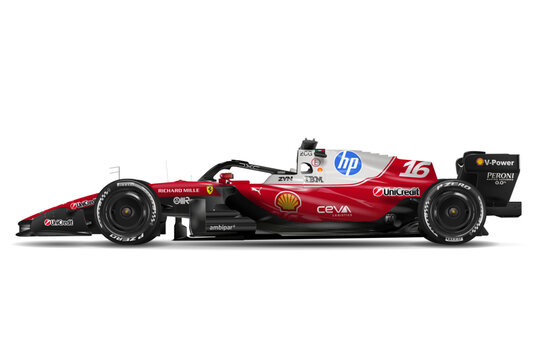 Italy, january 2026, Ferrari SF26 Formula One presentation, number 16, Charles Leclerc, vector illustration
