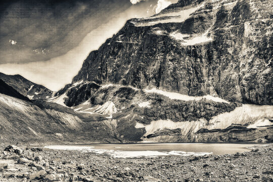 Scenic Edith Cavell Lake, a hidden gem in Jasper National Park, Alberta, Canada