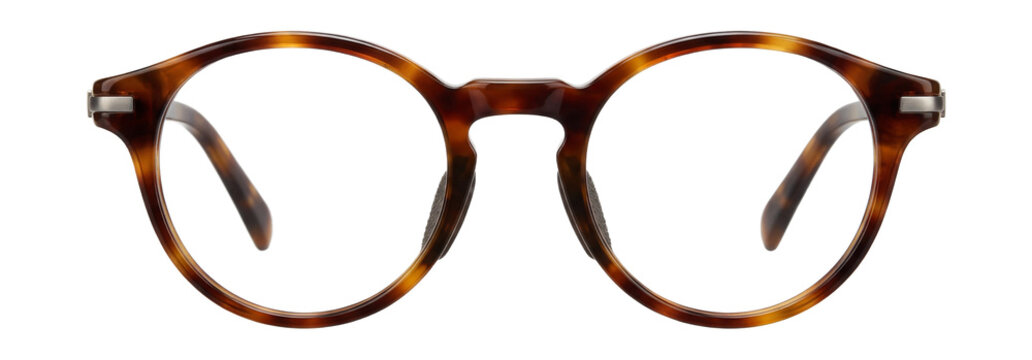 Round tortoiseshell acetate frames with keyhole bridge