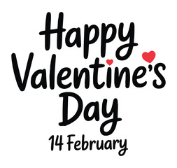 Valentines Day Greeting with Heart 14 February