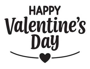 Happy Valentines Day Greeting Card with Heart on White Background