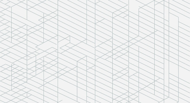 Minimalist isometric grid pattern featuring interlocking diagonal and vertical thin geometric lines on a light background.