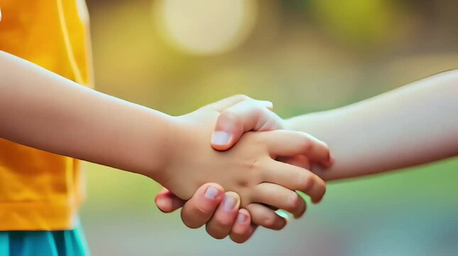 video of two children shaking hands