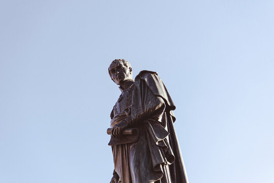 San Carlos, Antioquia, Colombia. January 21, 2025. Statue of Sim&oacute;n Bol&iacute;var in Colombia 
