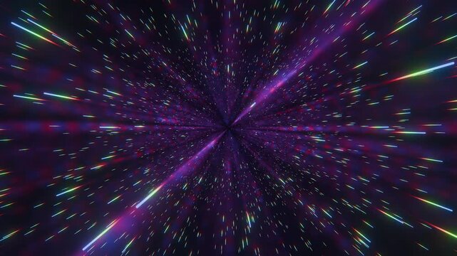 Supernova light trails hyperspeed space travel 3d animation seamless loop