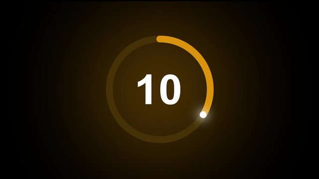 Circle countdown timer 15 second animation from 15 to 0 second animation on transparent background with alpha channel, 15 second countdown timer, Countdown video 4k video.