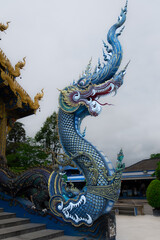 Fototapeta premium Architectural details of the famous Blue Temple in Chiang Rai, Thailand