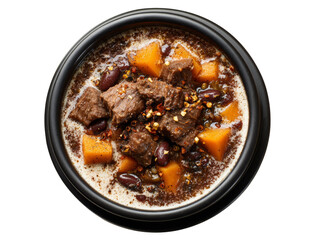 A bowl of delicious beef stew with assorted vegetables Isolated Transparent Background, PNG