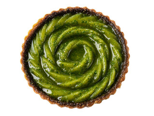 A delicious spiral tart with a green filling Isolated Transparent Background, PNG