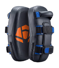 Fototapeta premium Synthetic kick pads with adjustable straps.