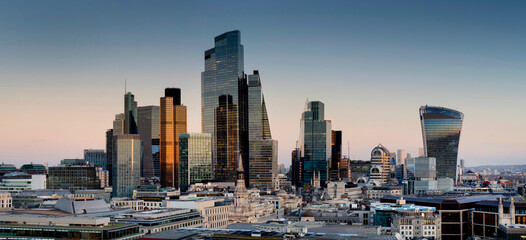 UK, England, London, City pano 2025 from St Pauls with Shard