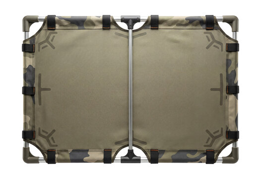 Camo windbreak with collapsible frame.