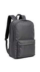 Naklejka premium Stylish gray backpack isolated on a simple background, ideal for travel and outdoor activities.