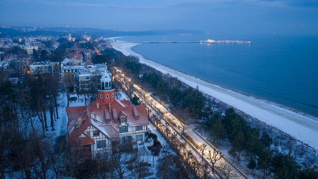Sopot. Winter 2026. Drone shots.