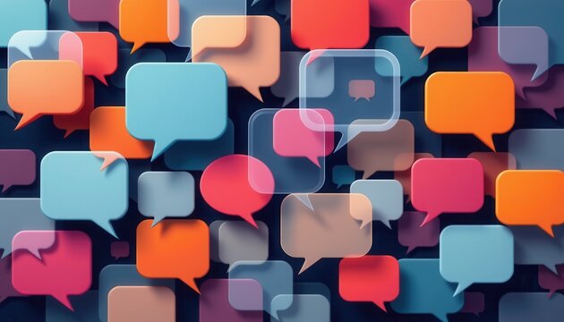 Colorful Speech Bubbles Background for Communication and Engagement in Digital Design Projects