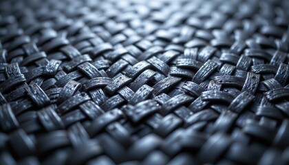 Close-Up of Intricate Black Woven Texture Surface for Home Decor and Design Inspiration