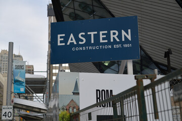 Obraz premium Eastern Construction sign at the ROM, Toronto