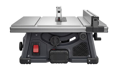 Cordless table saw with battery operation.