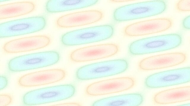 Abstract pastel soft blue pink orange organic oval shapes seamless pattern flowing gentle background design