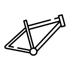 Bike frame, bicycle frame black line icon