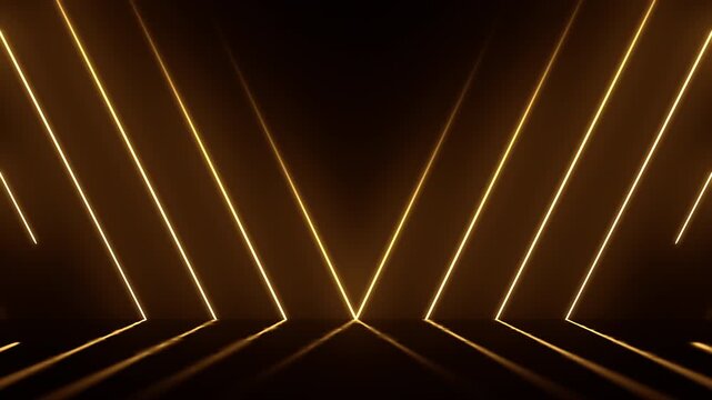 Color Neon Lines over Dark Background Room