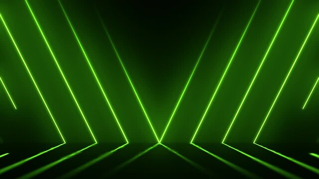 Color Neon Lines over Dark Background Room