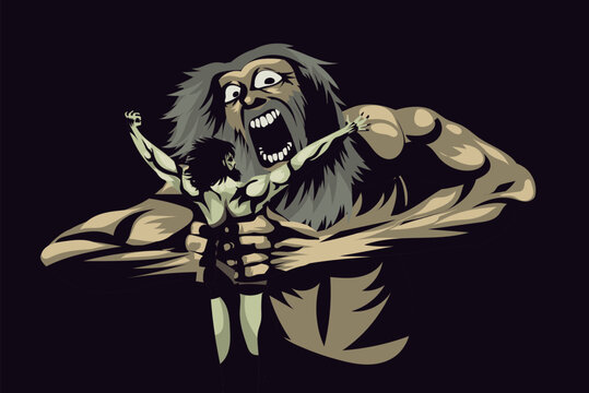 cronos trying to devour his children in greek mythology