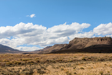 Remote Arid Mountain Landscape with Expansive Sky