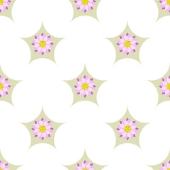 Cute Floral Seamless Pattern with Colorful Flowers on white Background