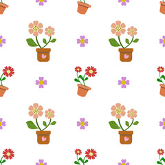  Cute Orange and red Flower Pattern Illustration