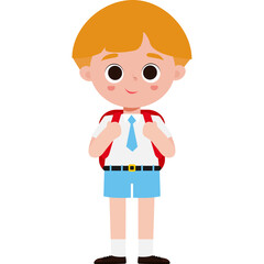 Fototapeta premium students in school uniform, back to school, cute cartoon element illustration